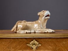 MEISSEN: A 19TH CENTURY PORCELAIN MODEL OF A LIONESS AFTER J.J. KANDLER