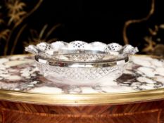 A VICTORIAN SILVER MOUNTED CUT GLASS FRUIT BOWL, C.1895
