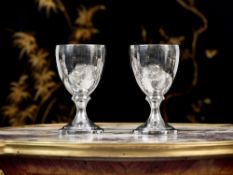 A PAIR OF GEORGE III SCOTTISH STERLING SILVER GOBLETS, EDINBURGH, 1805