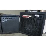 Two amplifiers - one Ashdown Engineering After Eight amp and one Rockburn 15W guitar amp