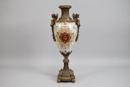 Bronze Mounted Chinese Porcelain Urn Vase.