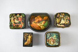 (5) Russian Lacquer Boxes.