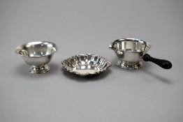 Sterling Silver Sauce Pot & 2 Bowls.