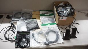LOT - ASSORTED COMPUTER CABLES