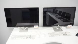 LOT - APPLE A1316 27" LED CINEMA DISPLAY & APPLE A1407 27" THUNDERBOLT DISPLAY C/W KBS & MICE