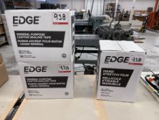 LOT - (2) BOXES EDGE CARTON SEALONG TAPE (36 ROLLS /BOX) & (1) BOX HAND STRETCH FILM (4 ROLLS)