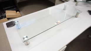 LOT - GLASS MONITOR STAND & (6) ASSTD DESK LAMPS