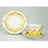 Staatlich Meissen: Kaffeegedeck B-Form gelber Fond