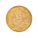 GB - An Edward VII 1908 half sovereign gold coin.