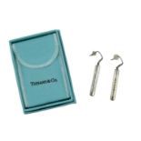 TIFFANY & CO - A pair of 925 silver bar drop earrings, in original packaging.