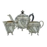 A Victorian silver bachelor's tea set by Mappin & Webb.
