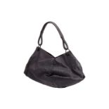 Bottega Veneta - an Intercciato Aquilone Fortune shoulder bag in charcoal grey leather, with a top