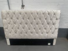 Cream Crushed Velvet Deep Buttoned Headboard