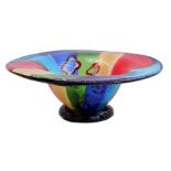 Polychrome glass fruit bowl
