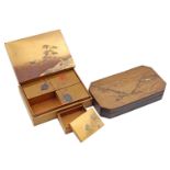 2 lacquer boxes, Meiji