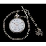 Enigma men's watch on watch chain