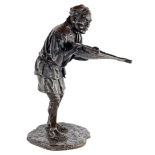 Bronze statue of a man with a basket, Meiji