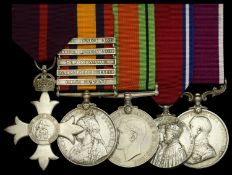 A Great War M.B.E. group of five awarded to Major E. W. Dawkins, Royal Army Pay...
