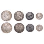 Anne (1702-1714), Maundy 'Set', mixed dates, Fourpence, 1710, Threepence, 1708, Twopence,...