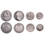William and Mary (1688-1694), Maundy 'Set', mixed dates, Fourpence, 1689, Threepence, 1693,...