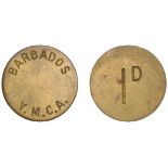 Barbados, BRIDGETOWN, Young Man's Christian Association, Penny, brass, 32mm (Lyall 97;...