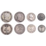 George III (1760-1820), Pre-1816 issues, Maundy 'Set', mixed dates, Fourpence, 1766,...