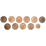 Victoria, Farthing, 1895 (S 3963); George V, Farthings (9), 1918, 1920, 1923, 1924, 1927,...