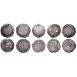 James I, Second coinage, Shilling, mm. trefoil, fifth bust, pellet stops on rev.,...