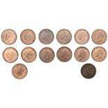 George V, Halfpence (14), 1925 (2), 1926 (2), 1927-36c inclusive (S 4056-8) [14]. Many...