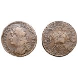 Ireland, James II, Gunmoney coinage, Halfcrown, 1690 Mar:, 13.19g/12h (Withers 2/3; S...