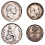 William IV, Groat, 1837 (ESC 2520; S 3837); Edward VII, Maundy Twopence, 1908 (ESC 3614; S...