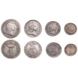George I (1714-1727), Maundy 'Set', mixed dates, Fourpence, Threepence, and Twopence, 1721,...