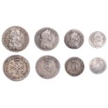 Charles II (1660-1685), Maundy 'Set', mixed dates, Fourpence, 1683, Threepence, 1682,...