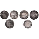 Elizabeth I, Third issue, Sixpence, 1569, mm. coronet, 2.93g/12h (N 1997; S 2562); together...