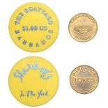 Miscellaneous, BARBADOS, PARADISE ISLAND, Paradise Island Casino, $25 gaming tokens (2),...