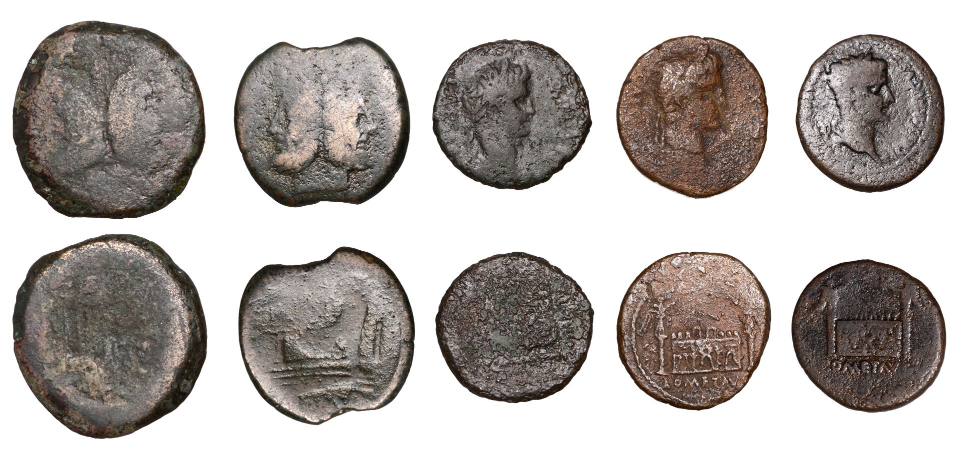 Augustus, Asses (3), c. 10-6 BC, Lugdunum, laureate head right, rev. altar highly decorated...