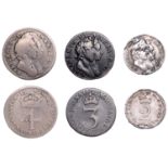 William and Mary (1688-1694), Maundy 'Set', mixed dates, Fourpence, 1692, Threepence, 1689,...