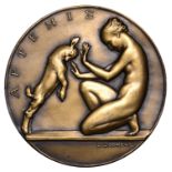 FRANCE, Art&eacute;mis, 1937, an Art D&eacute;co uniface bronze medal by E.-B. Doumenc, naked figure