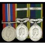 Three: Drum Major G. W. Kerswill, Devonshire Regiment War Medal 1939-45; Efficiency...