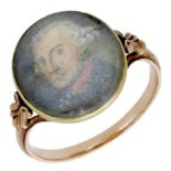 A portrait miniature ring of Frederick the Great, King of Prussia, second half of 18th...