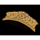 A rare Malay gold filigree panel, Sumatra, 18th / early 19th century, possibly a hair...