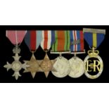 A Second War M.B.E. group of six awarded to Major E. Speechley, Royal Signals, who was...