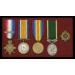 Four: Company Sergeant Major E. Cave, Royal Army Service Corps 1914 Star, with later...