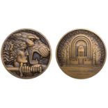 France, Monument aux Morts de Rauba Capeau, Nice, 1928, an Art D&eacute;co bronze medal by G.-A....