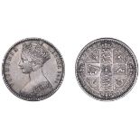 Victoria (1837-1901), Florin, 1849, with initials (ESC 2815; S 3890). Better than very...