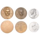 Austria, Johann Strauss, undated (c. 1905), a silver-plated bronze medal by R. Mayer, bust...