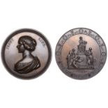 Sweden, Jenny Lind, 1848, a bronze medal by P.H. Lundgren after C.G. Qvarnsr&ouml;ms, draped...