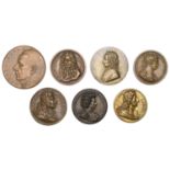 France, Jean-Baptiste Lully, 1718, a bronze medal by S. Cur&eacute;, 56mm, 87.45g (Niggl 1219);...
