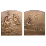 France, Exposition Franco-Britannique, London, 1908, a bronze plaque by C. Pillet,...