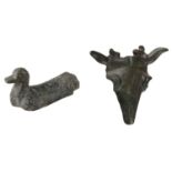 Late Iron Age, c. 1st Century AD, bronze bucranium or bulls head bucket mount, flat...